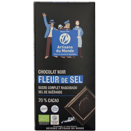 Chocolat noir 70 % fleur de sel –bio– 100 g